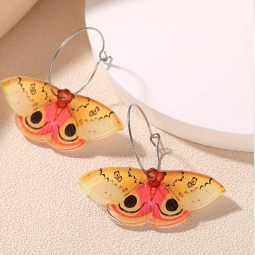 ❤️ FREE Moth Butterfly Boho Peasant Hipster Hippie Art Chic Insect Bug Earrings